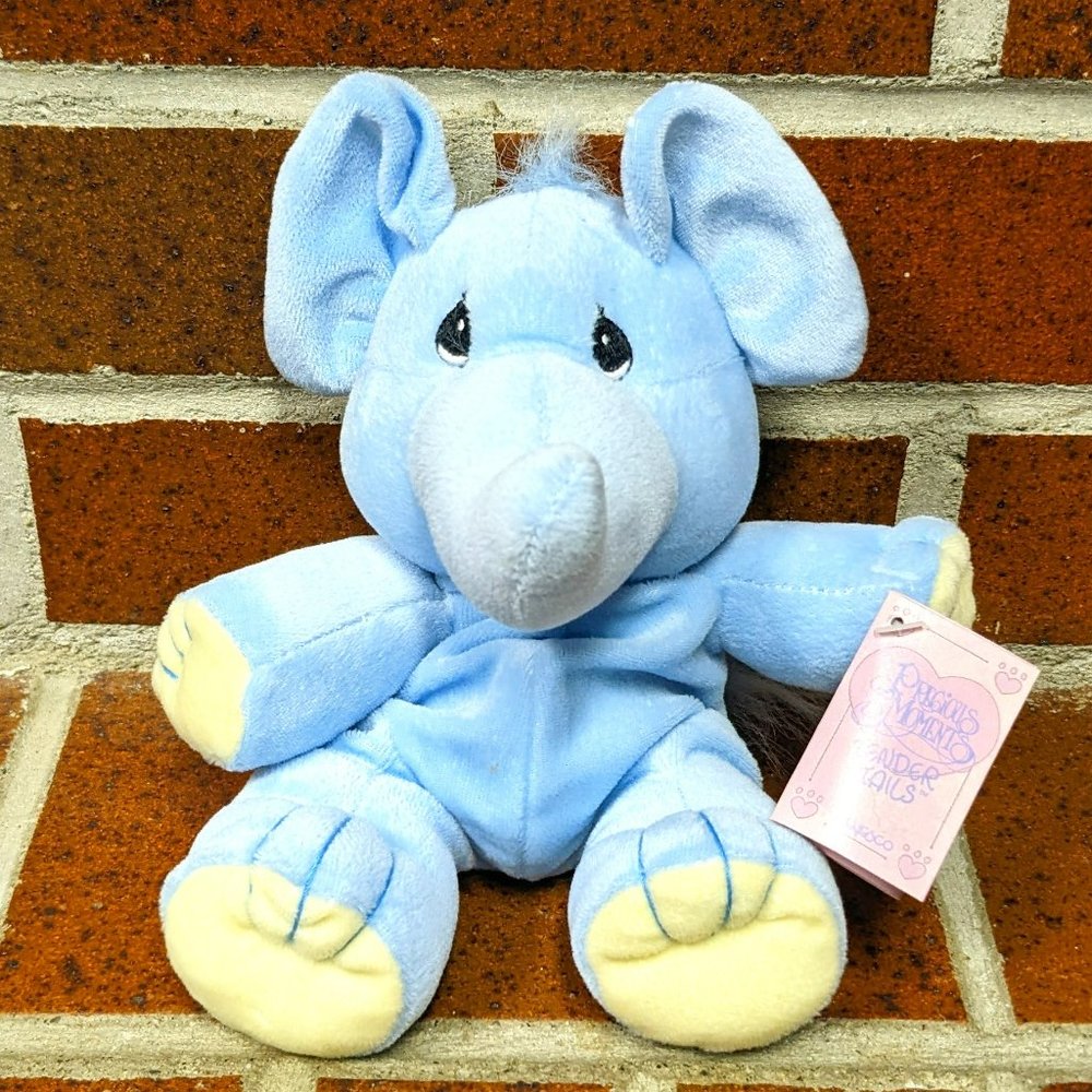 Precious Moments Tender Tails Blue Elephant #358320 - NWT